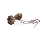 kolczyki lampwork kwiat brąz